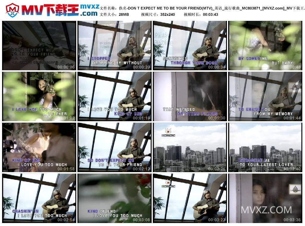 佚名-DON T EXPECT ME TO BE YOUR FRIEND(MTV)_英语_流行歌曲_MC803871